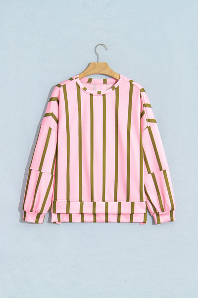 Meadowline Stripe Relaxed Sweatshirt — supplier product-only image