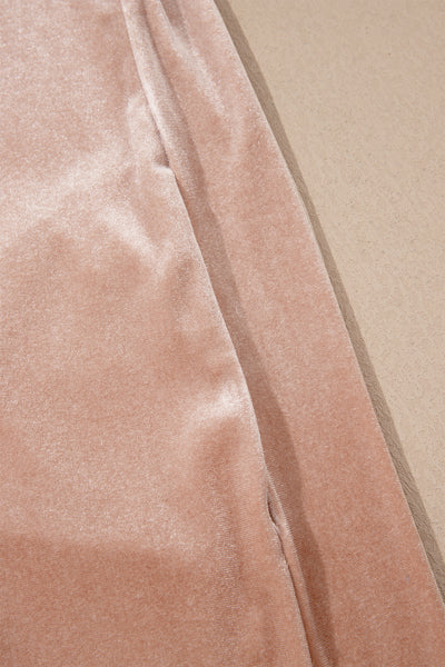 French Beige Embroidered Velvet Dress — supplier product-only image
