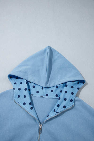 Bluebird Dots Zip-Up Hoodie — supplier product-only image