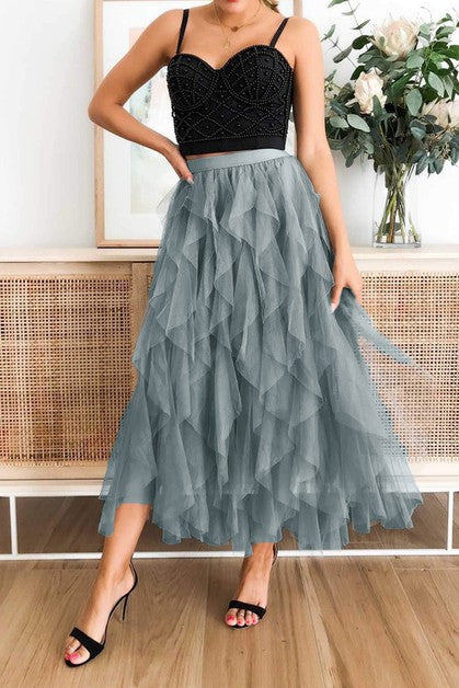 Love Kuza Tulle Tulle Tiered Maxi Skirt – Love, Kuza