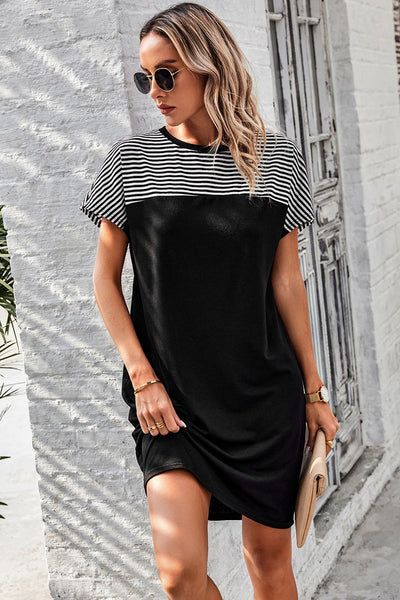 Casual Stripes Loose Fit T-Dress