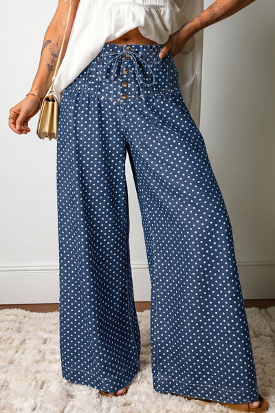 Dotty Blue Wide Leg Jeans — supplier product image