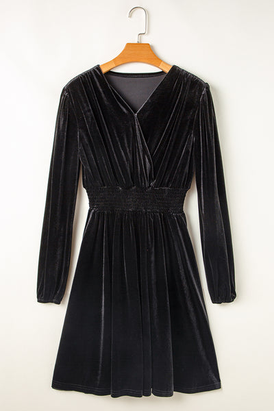 Midnight Velvet Wrap Mini Dress — supplier product image