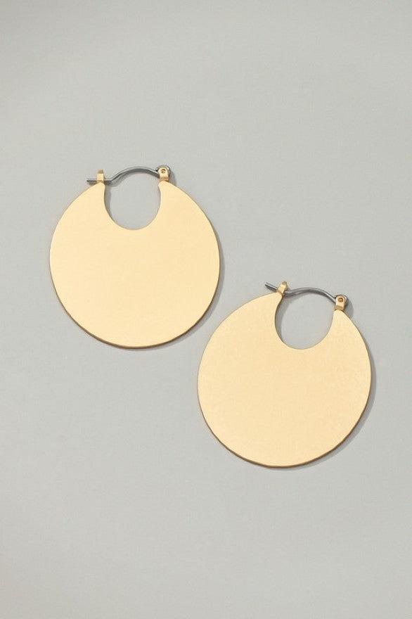 Clean metal disk earrings