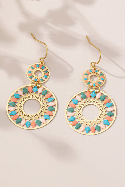 Enamel Bloom Stamped Earrings