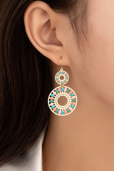 Enamel Bloom Stamped Earrings