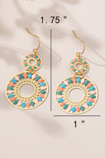Enamel Bloom Stamped Earrings