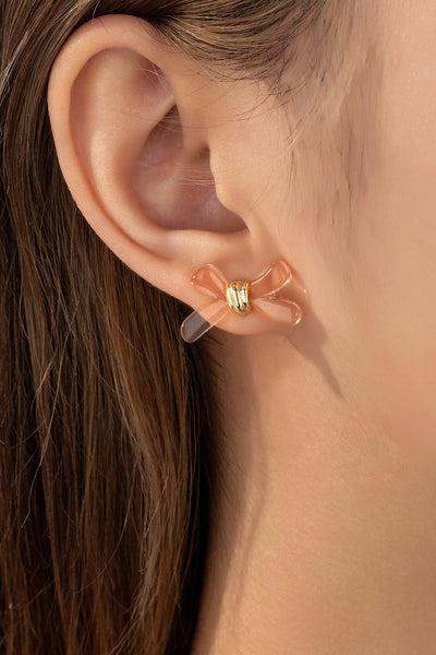 Pretty in Pink Bow Studs