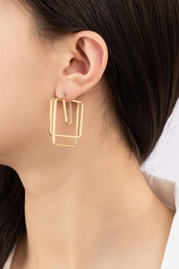 Very Carrot Triple Square Hoop Earrings – Love, Kuza