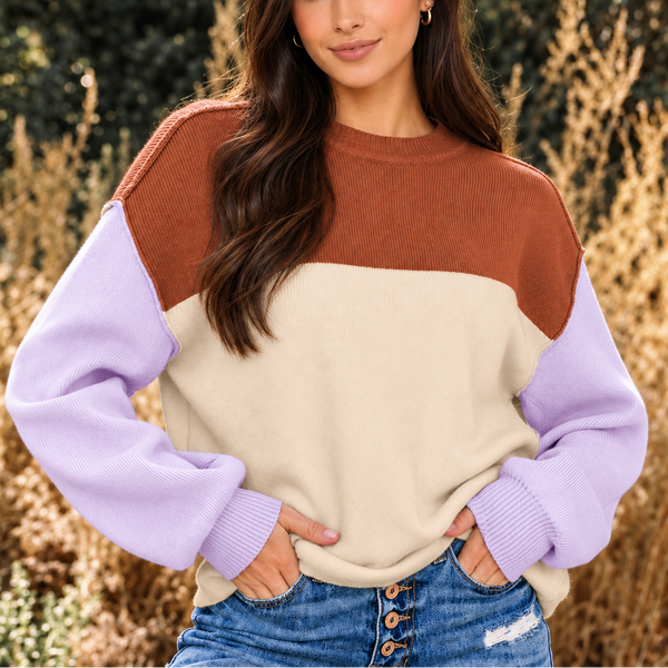 Harvest Hues Colorblock Sweater