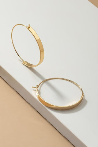 Flat half circle hoop earrings