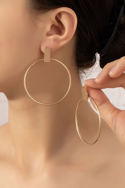 Minimalist hoop and bar earrings