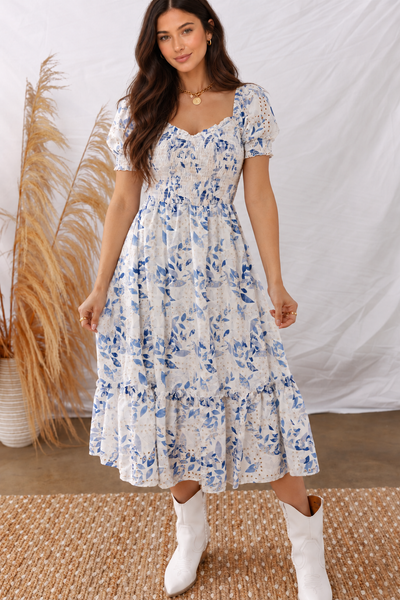 Bluebell Romance Floral Midi Dress
