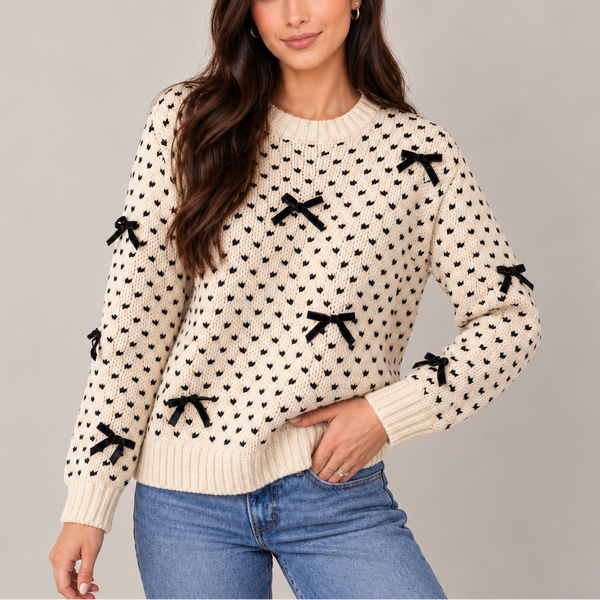 Sweet Bow Symphony Knit Sweater