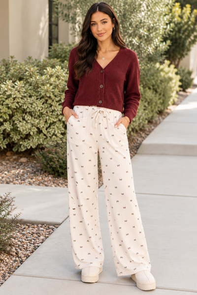 Bow Whisper Ribbed Lounge Pant
