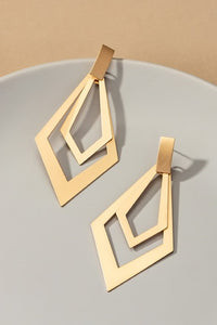 Lightweight double dangling diamond earrings