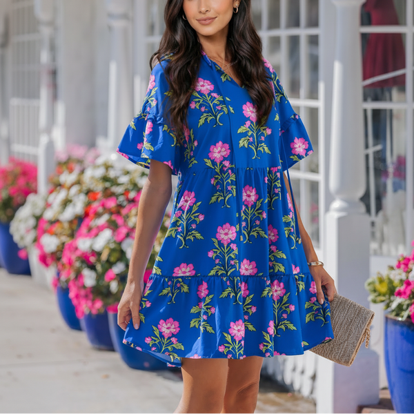 Midnight Bloom Swing Dress