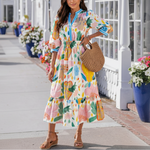 Sunlit Garden Breeze Midi Dress