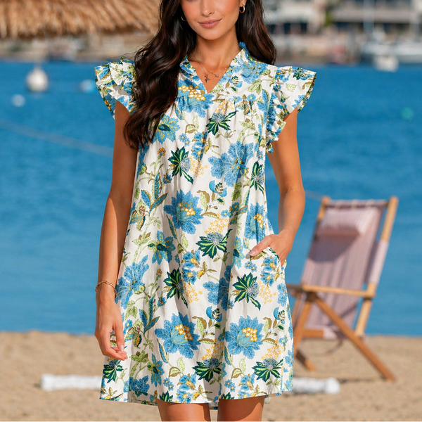 Seabreeze Bloom Ruffle Mini Dress
