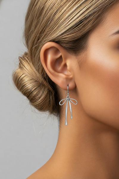 Flowing Elegance Bow Earrings