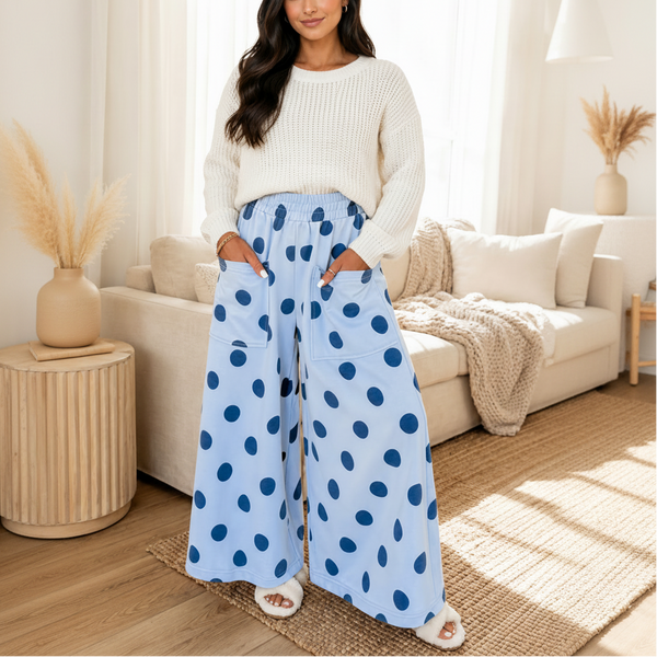 Bluebell Polka Lounge Wide Leg Pants