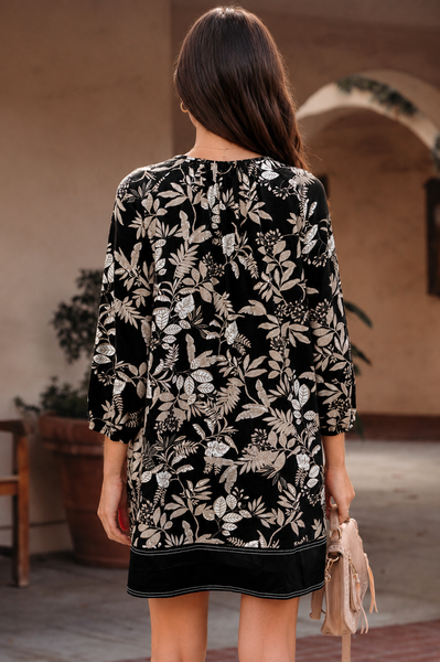 Midnight Botanical Breeze Dress