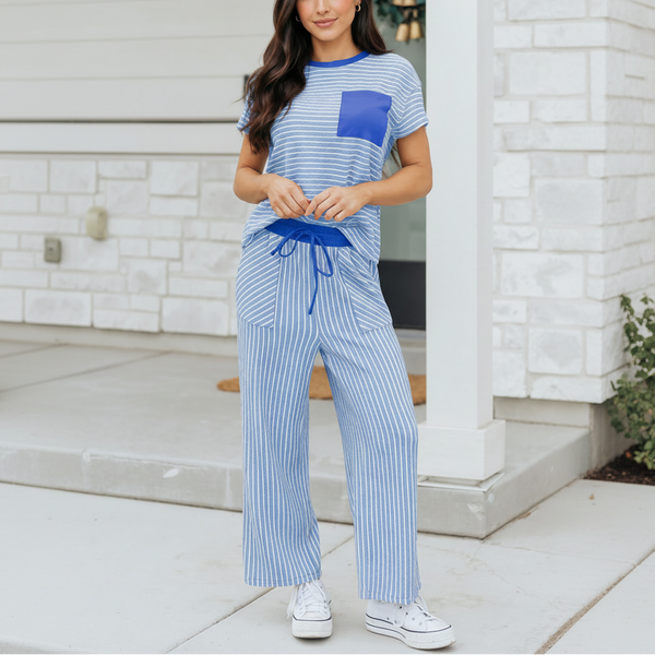 Bluebell Breeze Stripe Lounge Set