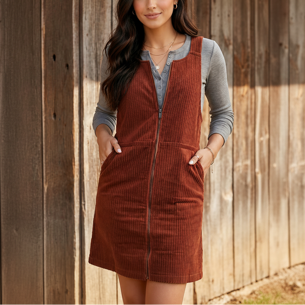 Rustwood Ridge Corduroy Jumper Dress
