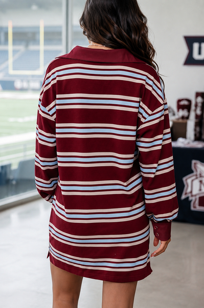 Varsity Spirit Stripe Polo Dress