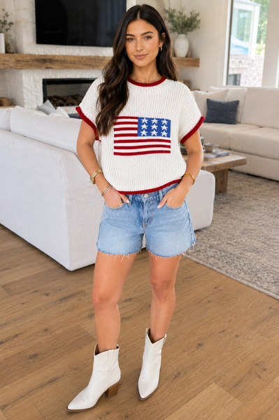 Stars & Stripes Cozy Knit Sweater