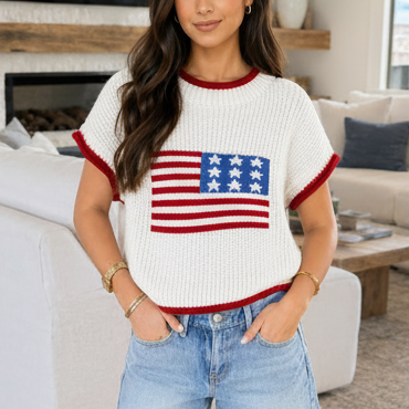 Stars & Stripes Cozy Knit Sweater