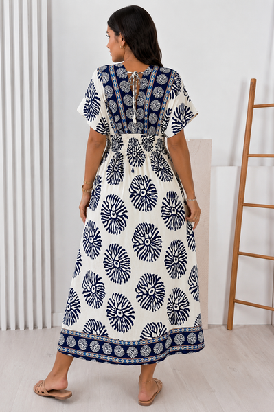 Santorini Seashell Breeze Maxi Dress