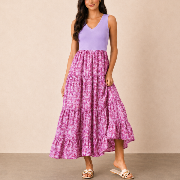 Lavender Bloom Harmony Maxi Dress