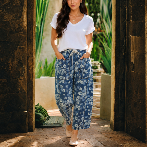 Bluebell Bloom Barrel Leg Pants