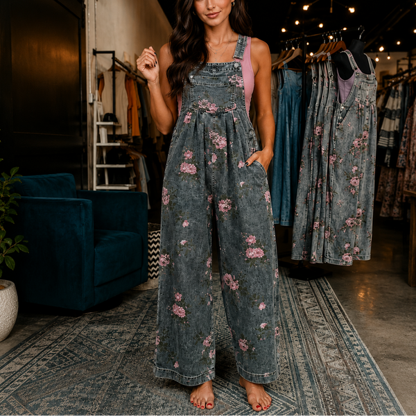 Rosewood Garden Denim Jumpsuit