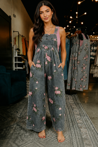 Rosewood Garden Denim Jumpsuit