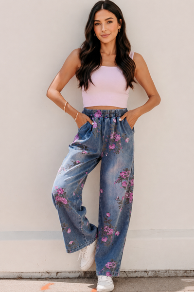 Blushing Garden Wide Leg Pants