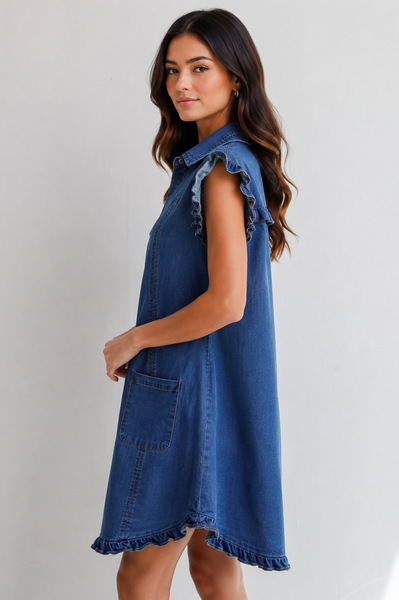 Midnight Magnolia Denim Swing Dress