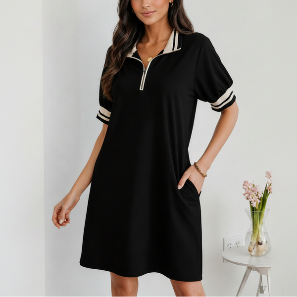 Midnight Match Point Zip Dress