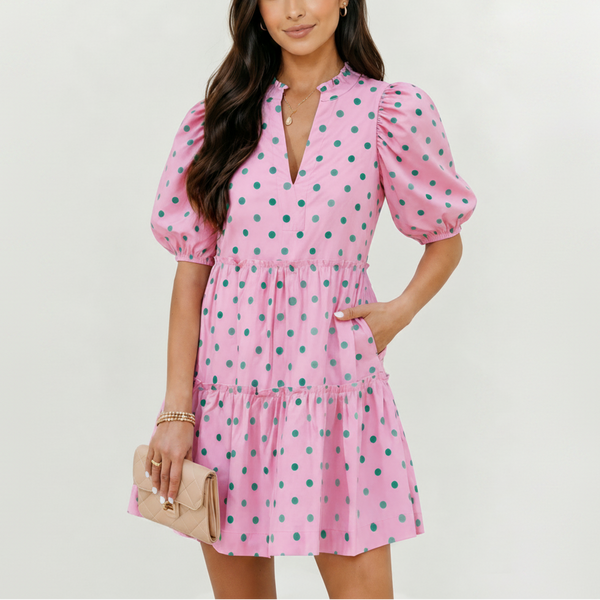 Pink Lemonade Polka Dot Babydoll Dress