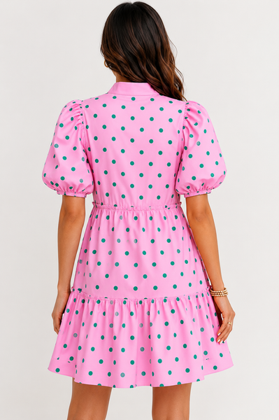 Pink Lemonade Polka Dot Babydoll Dress