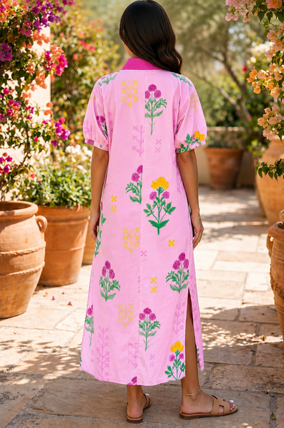 Pink Petals Promenade Midi Dress