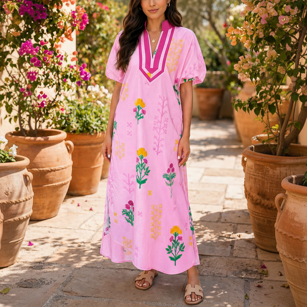 Pink Petals Promenade Midi Dress