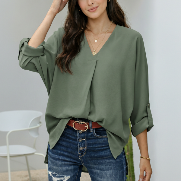 Sage Serenity Wrap Blouse