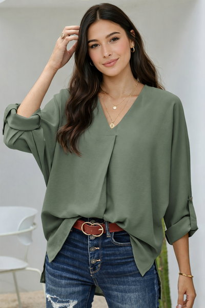 Sage Serenity Wrap Blouse