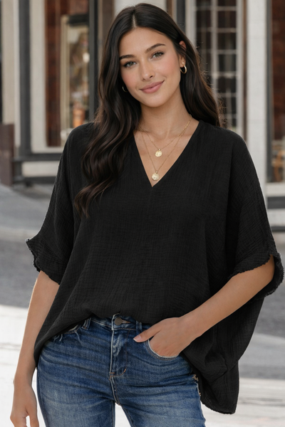 Serenade Crinkle Dolman Top