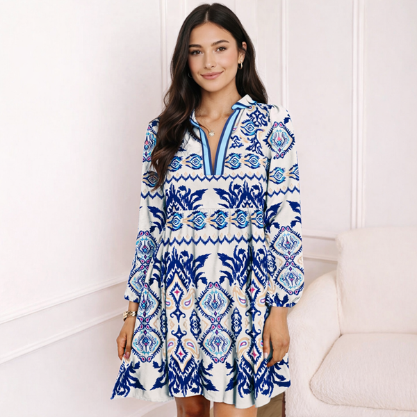 Mediterranean Breeze Boho Dress