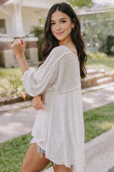 White Breeze Eyelet Top