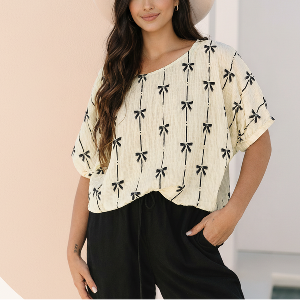 Bow Bliss Crinkle Top