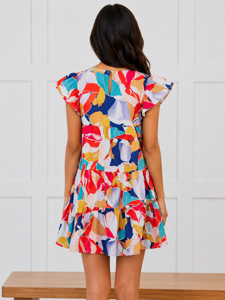 Carnival Breeze Tiered Babydoll Dress